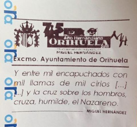 El ticket de la ORA tendrá un poema cada mes de Miguel Hernández